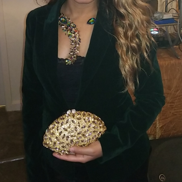 Multicolor Rhinestone Statement Choker Necklace - Picture 3 of 3